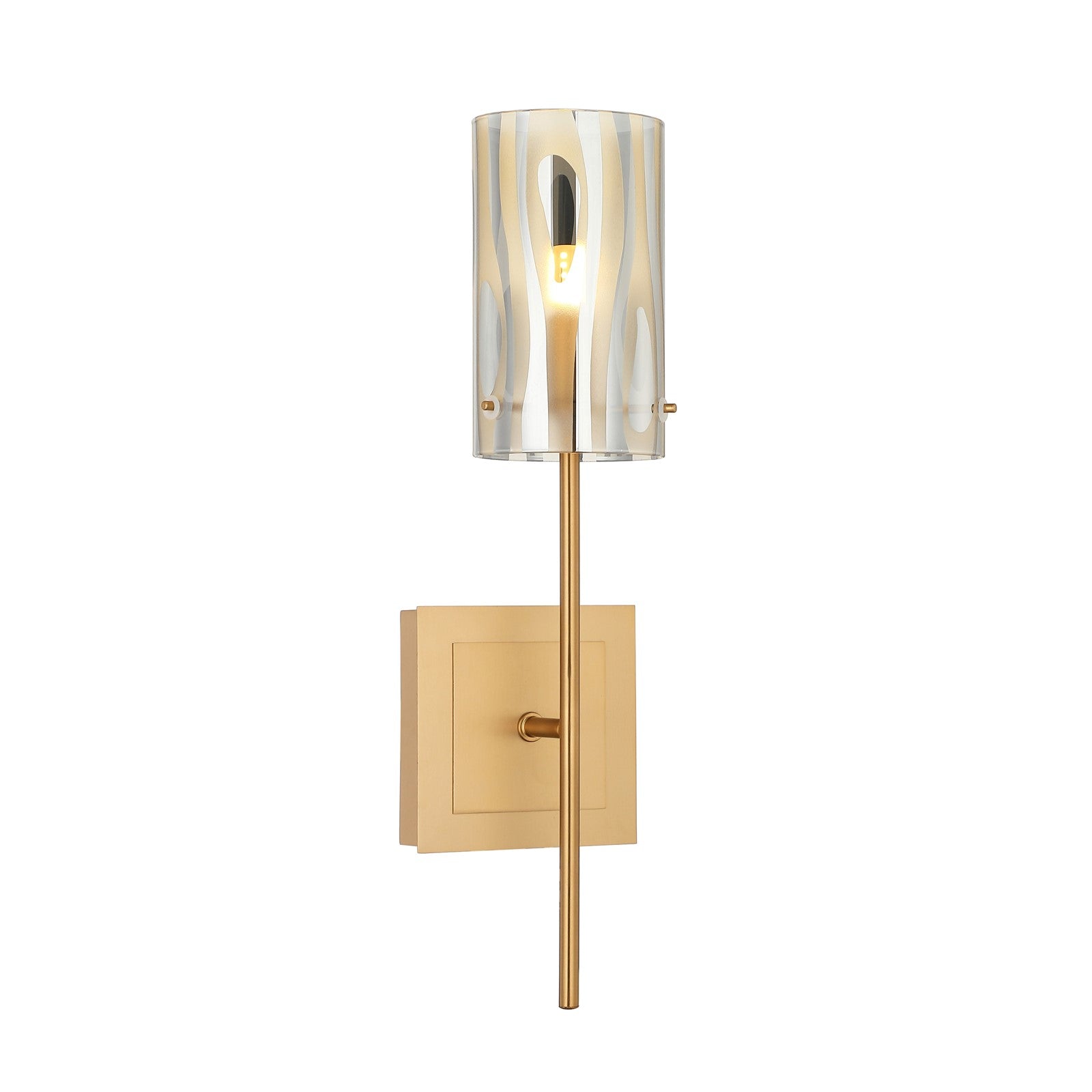 Varaluz Chroman Empire 1 Light Wall Sconce, Satin Gold/Satin Gold