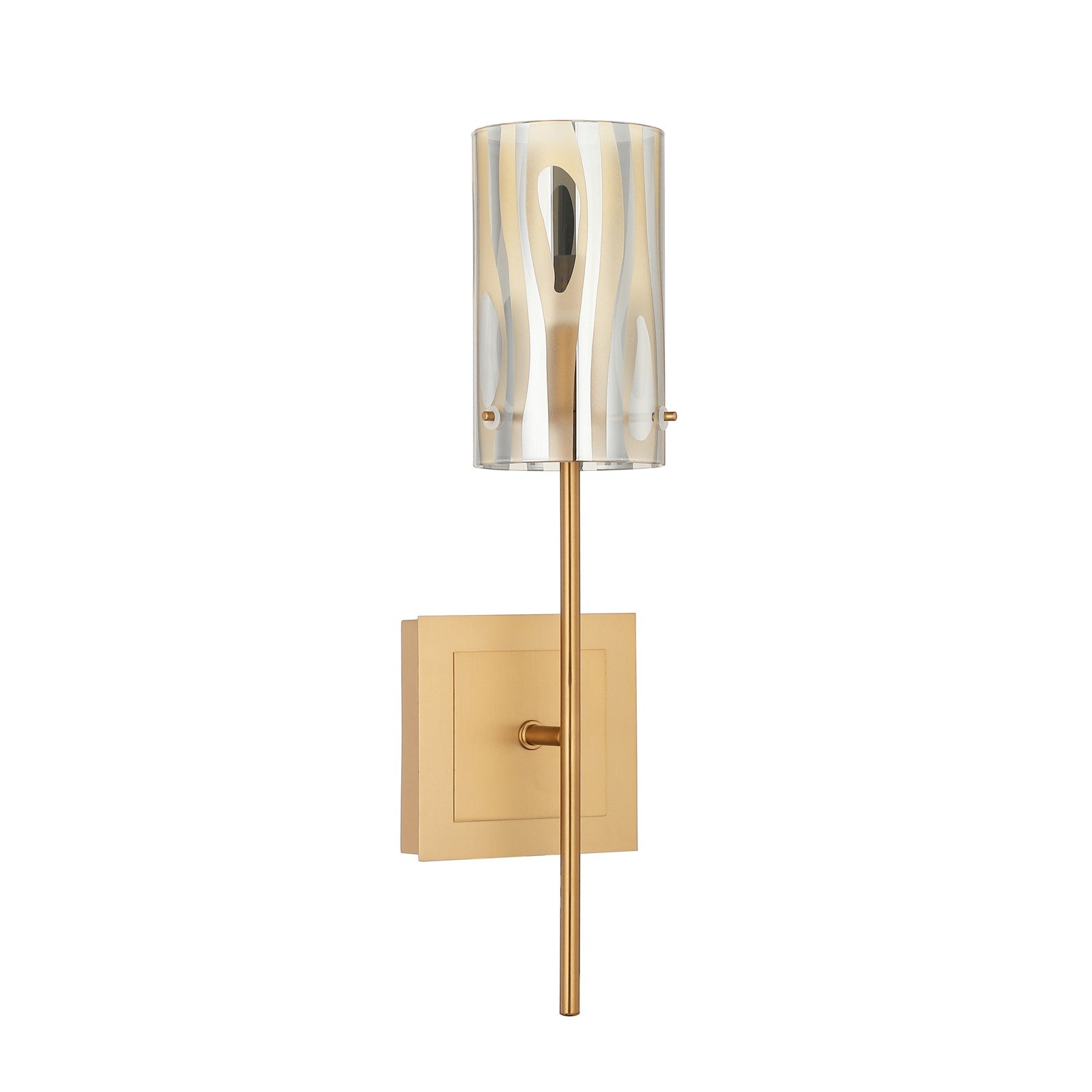 Varaluz Chroman Empire 1 Light Wall Sconce, Satin Gold/Satin Gold