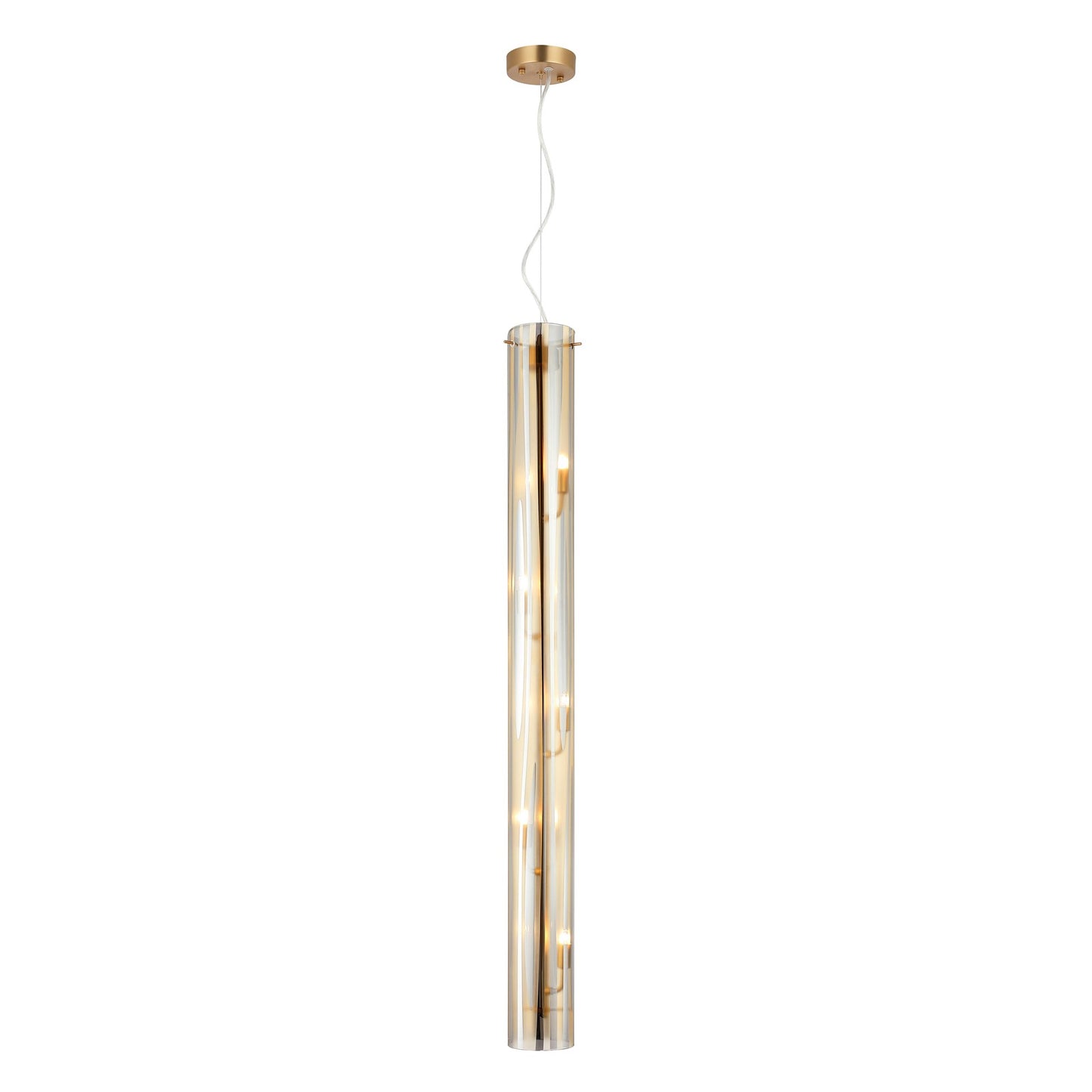 Varaluz Chroman Empire 5 Light Pendant, Satin Gold/Satin Gold
