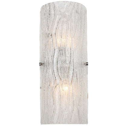 Varaluz Brilliance 16in 2-Light Bath Wall Sconce | Modern Chrome and Bright Ice Glass | Bathroom Vanity & Powder Room | 7 x 16 in | Model AC1102