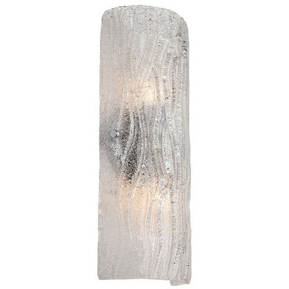 Varaluz Brilliance 16in 2-Light Bath Wall Sconce | Modern Chrome and Bright Ice Glass | Bathroom Vanity & Powder Room | 7 x 16 in | Model AC1102