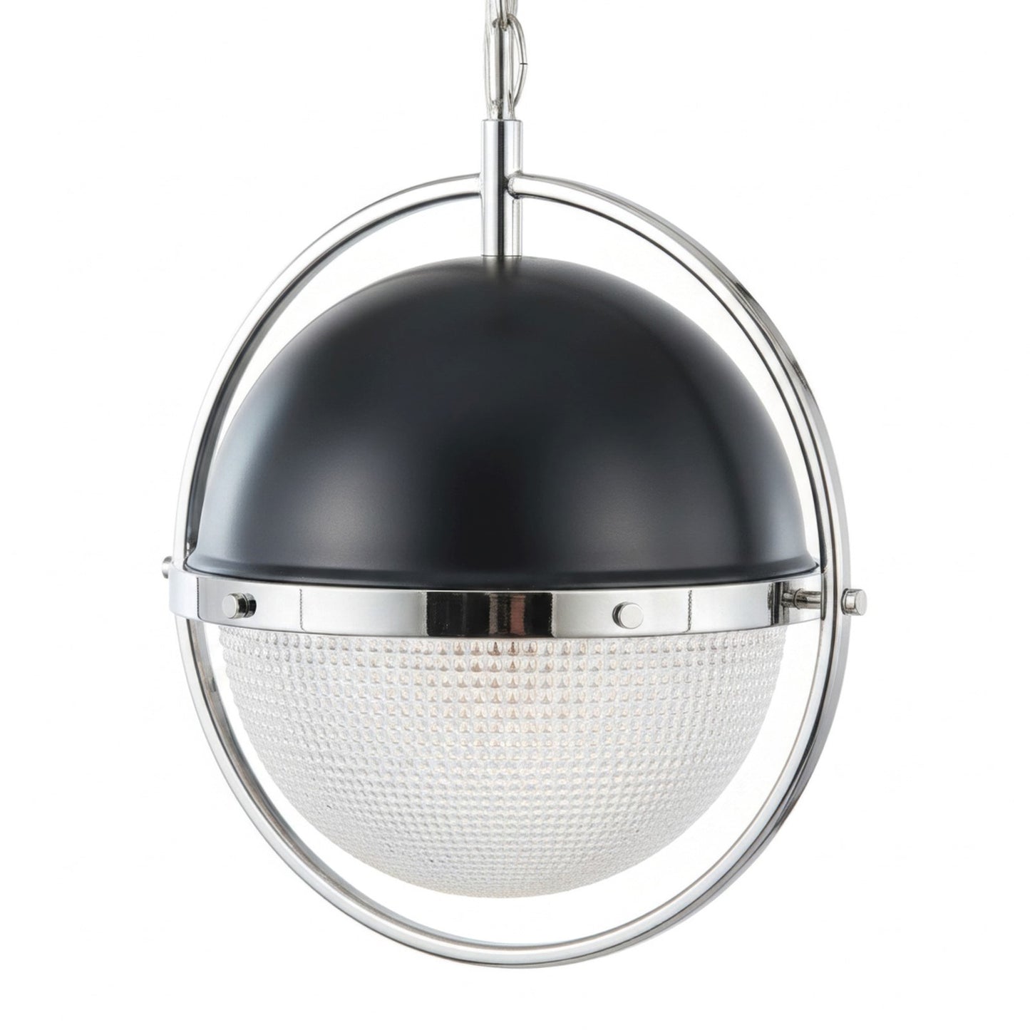 Varaluz Coventry 1Lt Pendant, Polished Nickel, Aged Iron/White