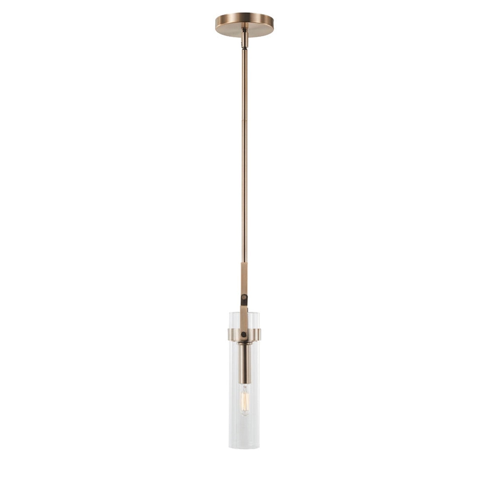 Varaluz Foxwich 1 Light Pendant, Brushed Brass/Clear