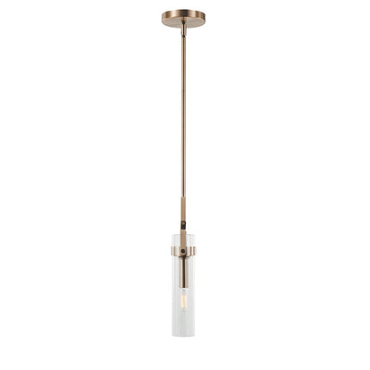 Varaluz Foxwich 1 Light Pendant, Brushed Brass/Clear