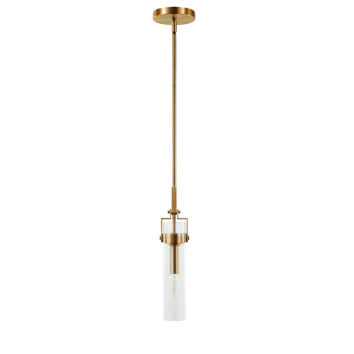 Varaluz Foxwich 1 Light Pendant, Brushed Brass/Clear