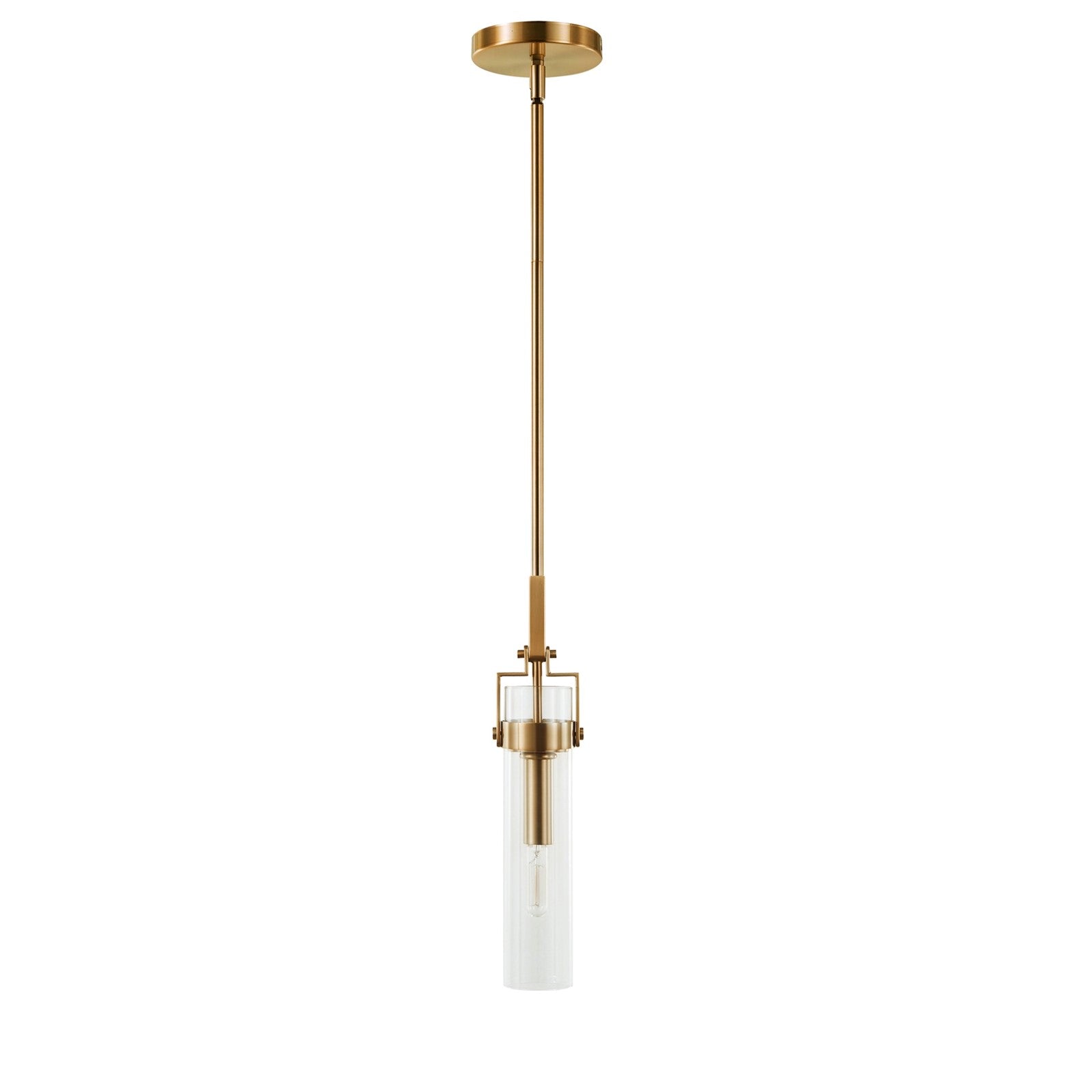 Varaluz Foxwich 1 Light Pendant, Brushed Brass/Clear