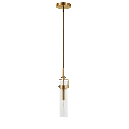 Varaluz Foxwich 1 Light Pendant, Brushed Brass/Clear