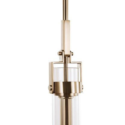 Varaluz Foxwich 1 Light Pendant, Brushed Brass/Clear