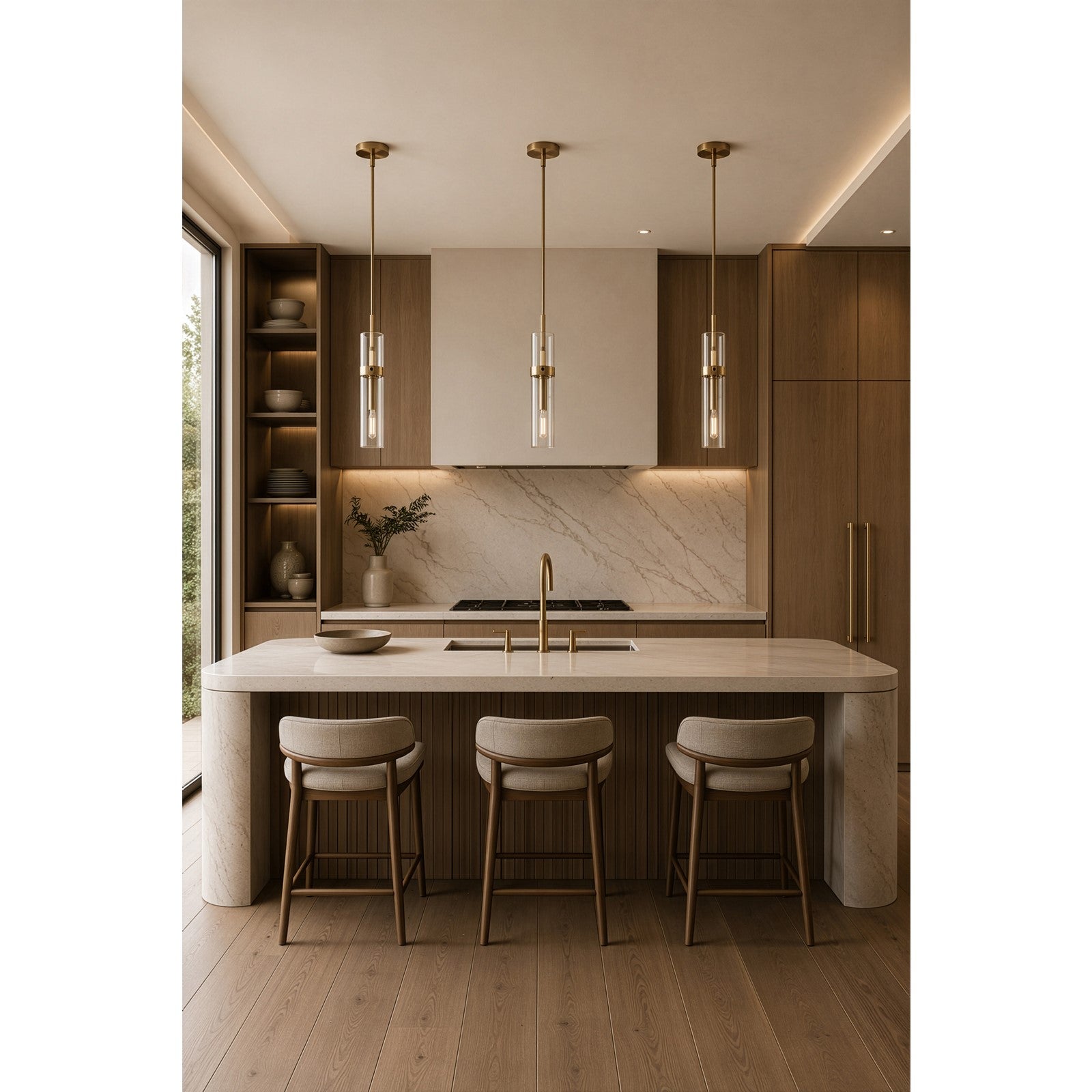 Varaluz Foxwich 1 Light Pendant, Brushed Brass/Clear