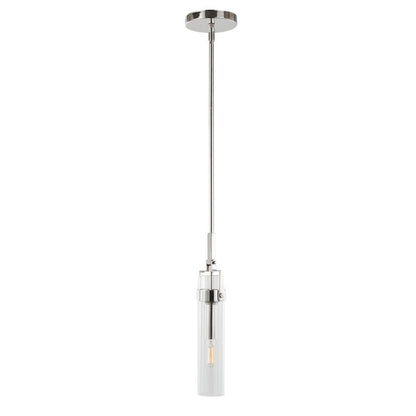 Varaluz Foxwich 1 Light Pendant, Polished Nickel/Clear