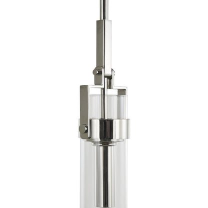 Varaluz Foxwich 1 Light Pendant, Polished Nickel/Clear