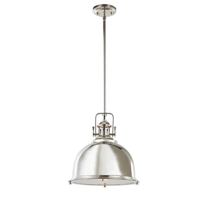 Varaluz Stirling 1 Light Pendant, Polished Nickel/Polished Nickel