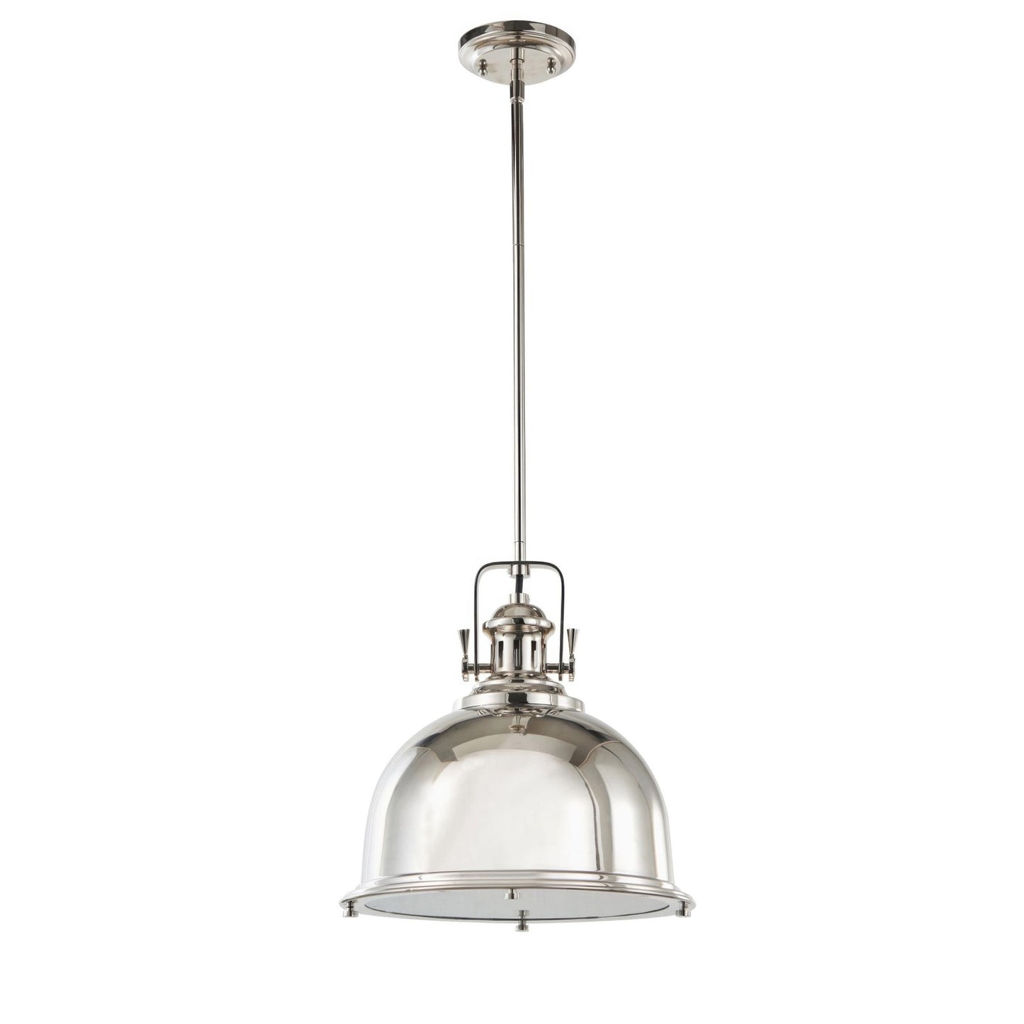 Varaluz Stirling 1 Light Pendant, Polished Nickel/Polished Nickel