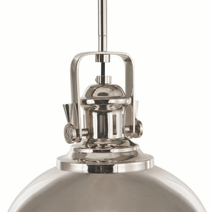 Varaluz Stirling 1 Light Pendant, Polished Nickel/Polished Nickel