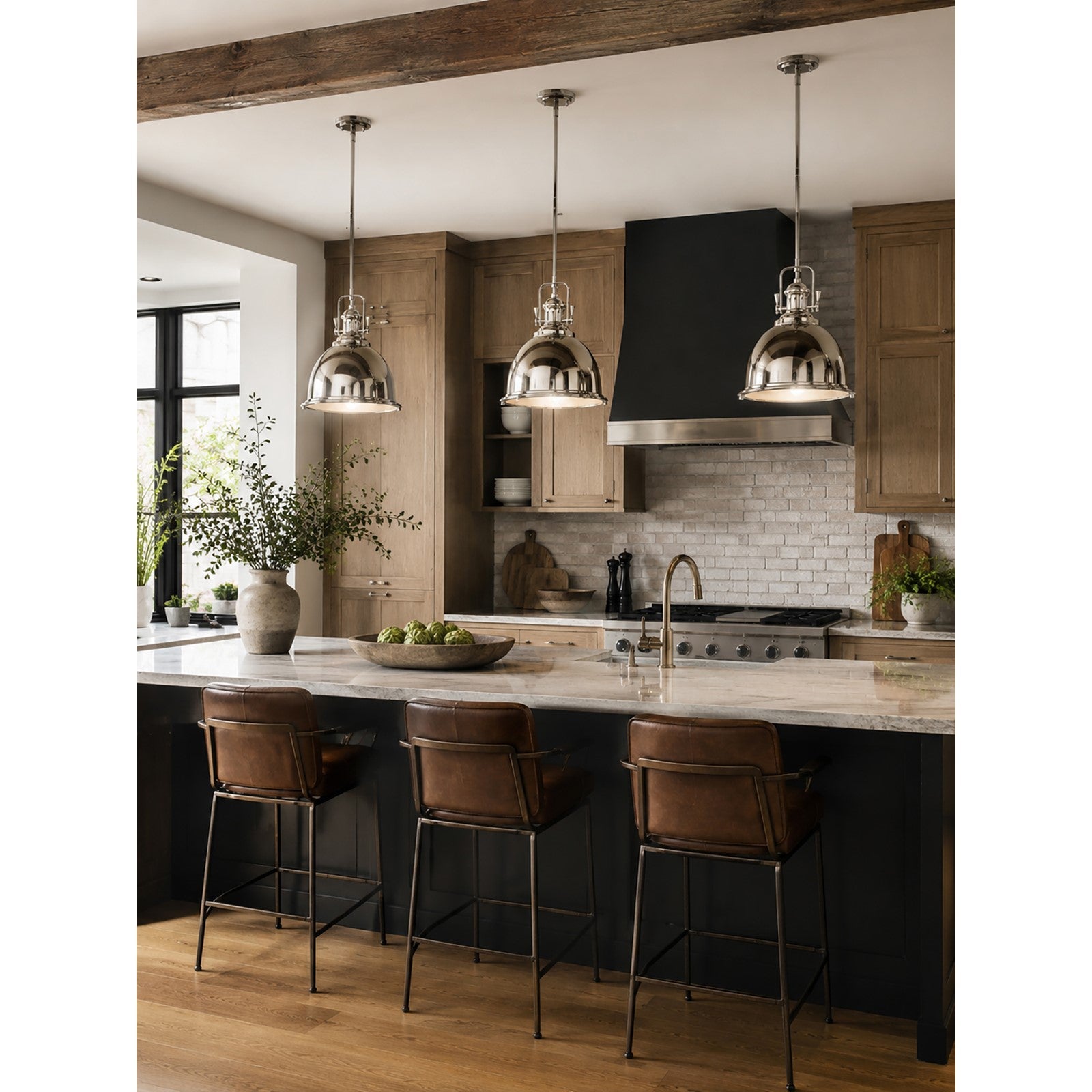 Varaluz Stirling 1 Light Pendant, Polished Nickel/Polished Nickel