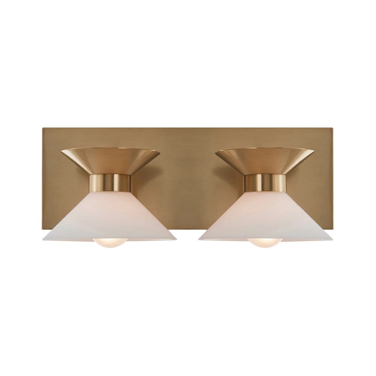 Varaluz Ringsted 2 Light Bath Vanity, Brushed Brass/White
