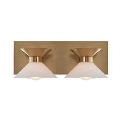 Varaluz Ringsted 2 Light Bath Vanity, Brushed Brass/White
