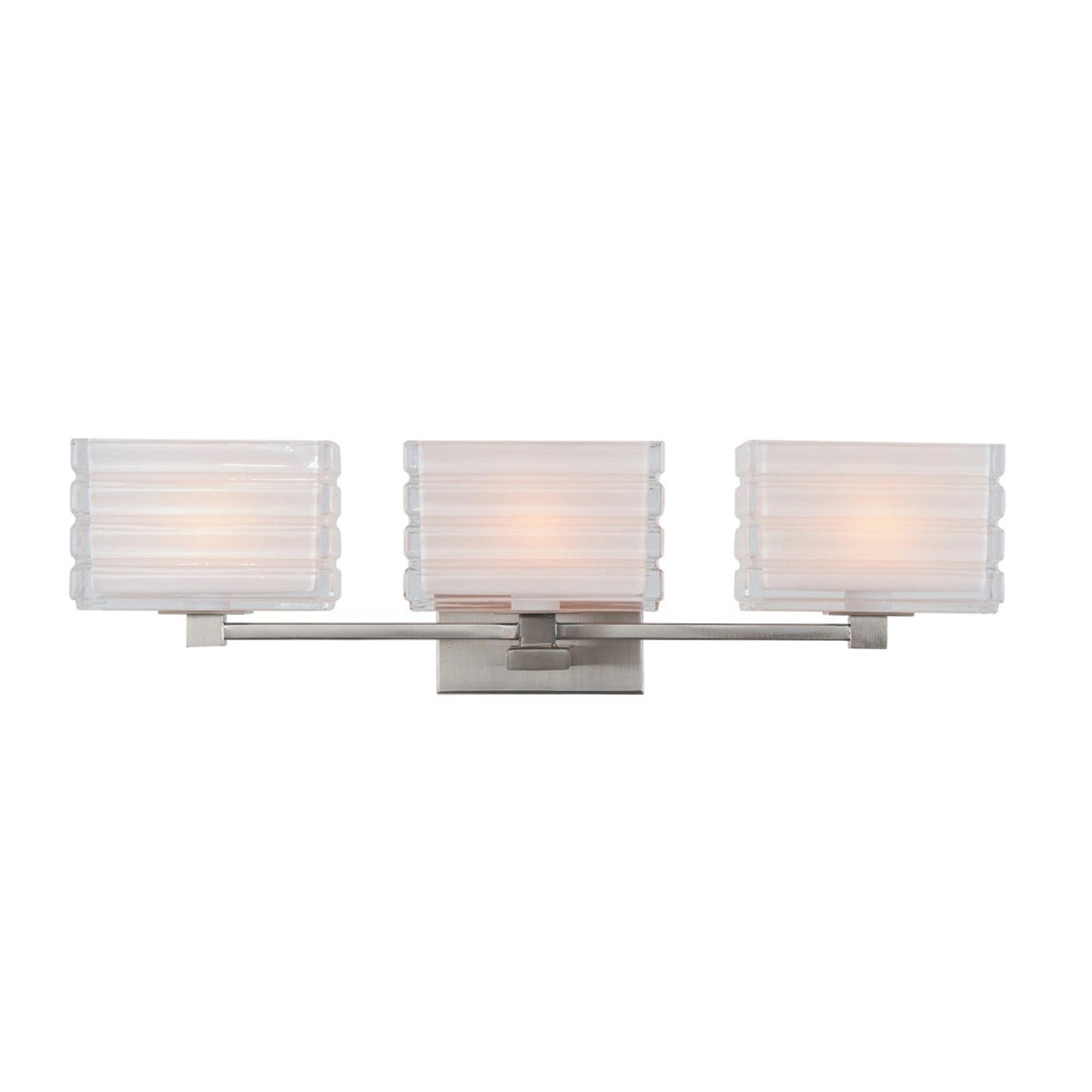 Varaluz Sardinia 3 Light Bath Vanity, Brushed Nickel/White