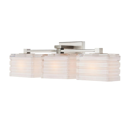 Varaluz Sardinia 3 Light Bath Vanity, Brushed Nickel/White