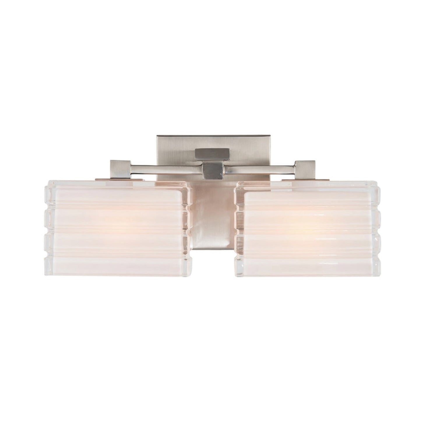 Varaluz Sardinia 2 Light Bath Vanity, Brushed Nickel/White