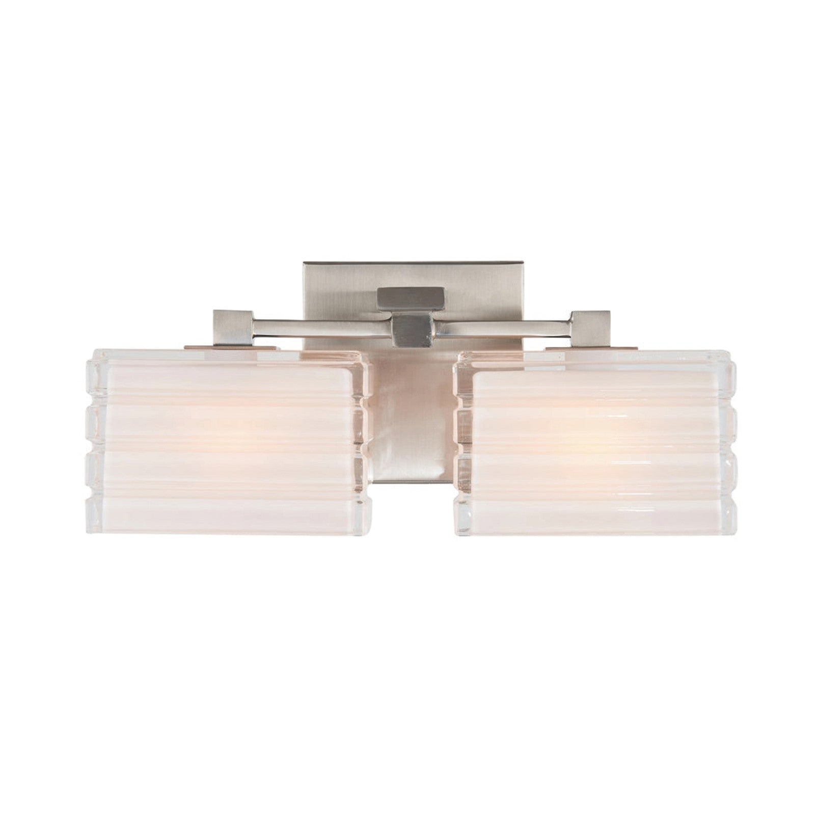 Varaluz Sardinia 2 Light Bath Vanity, Brushed Nickel/White