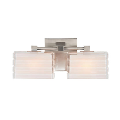 Varaluz Sardinia 2 Light Bath Vanity, Brushed Nickel/White