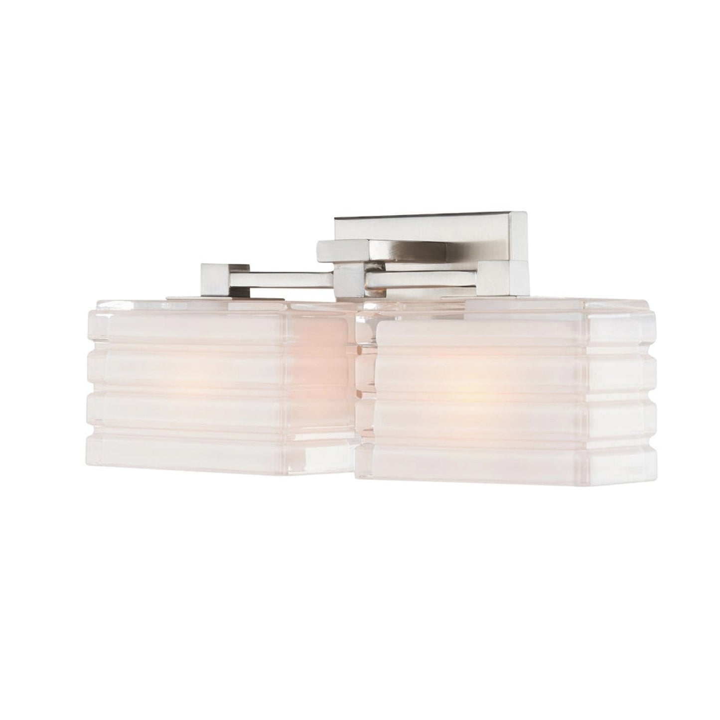 Varaluz Sardinia 2 Light Bath Vanity, Brushed Nickel/White