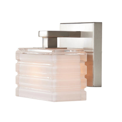 Varaluz Sardinia 1 Light Wall Sconce, Brushed Nickel/White
