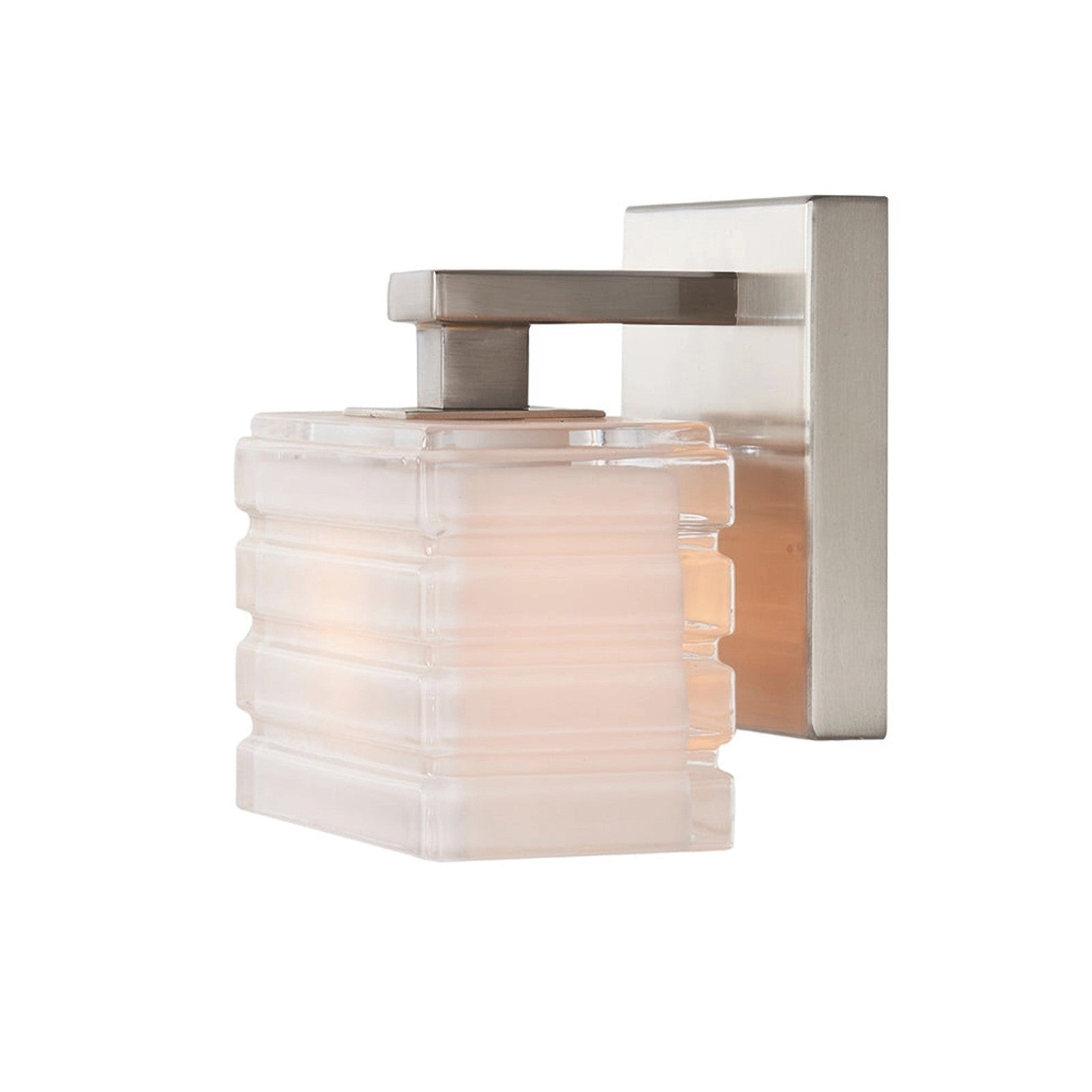 Varaluz Sardinia 1 Light Wall Sconce, Brushed Nickel/White