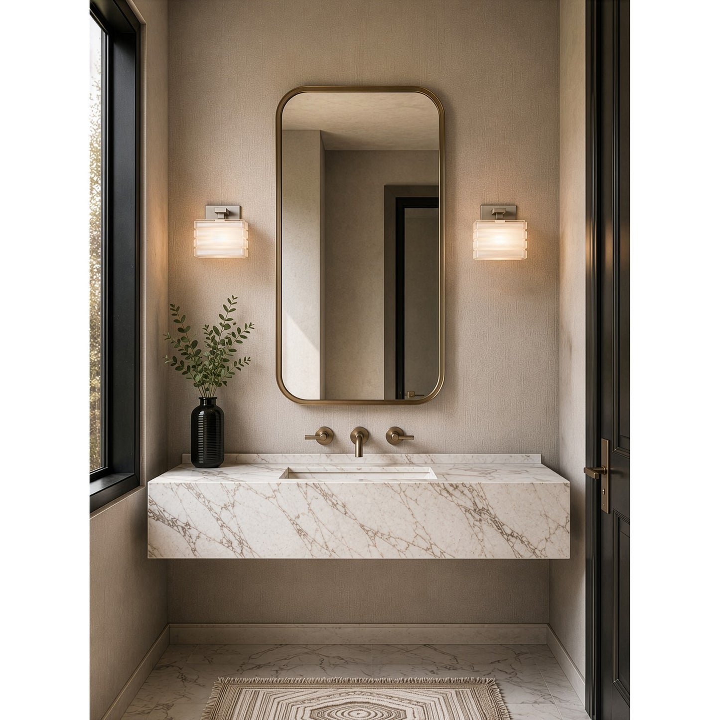 Varaluz Sardinia 1 Light Wall Sconce, Brushed Nickel/White