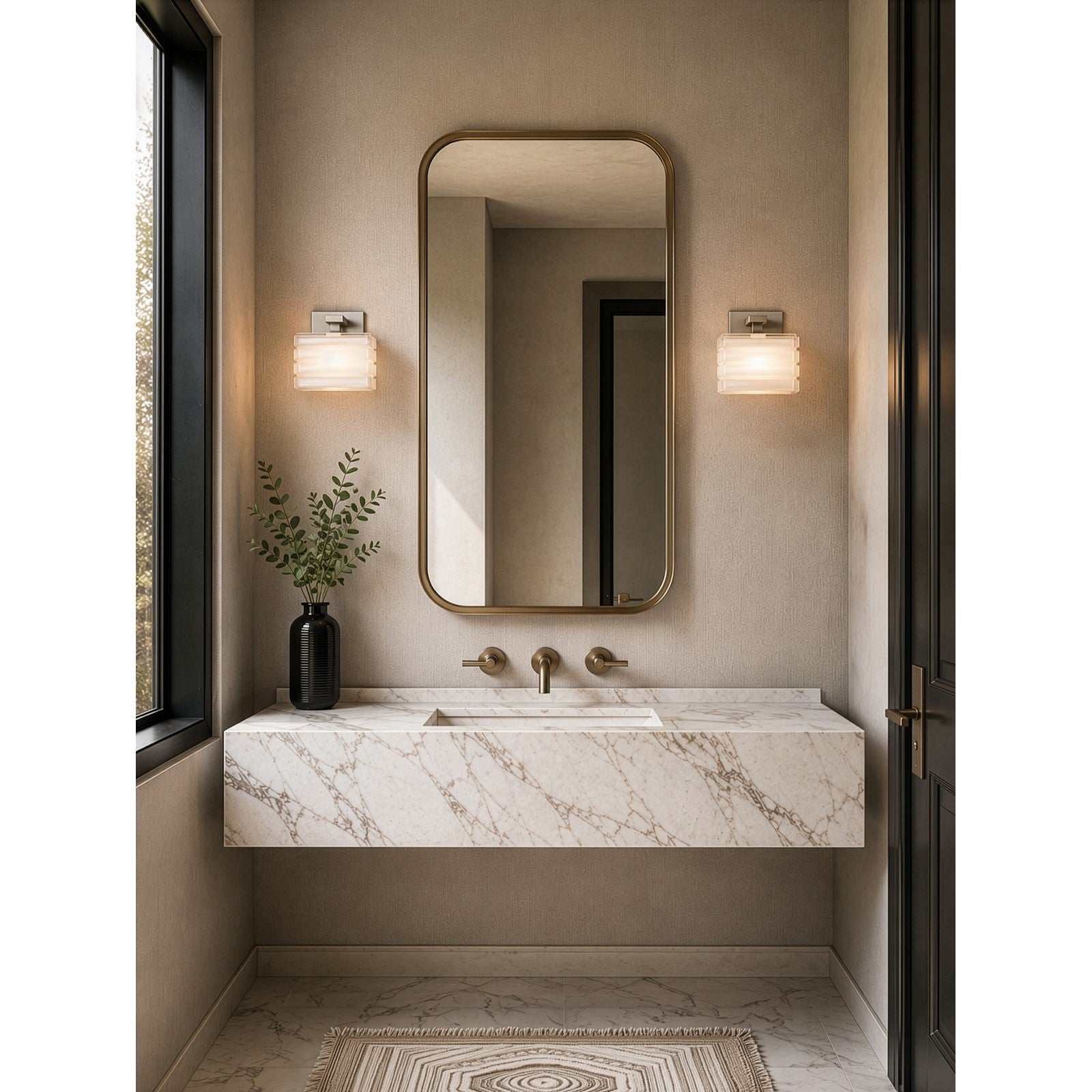 Varaluz Sardinia 1 Light Wall Sconce, Brushed Nickel/White