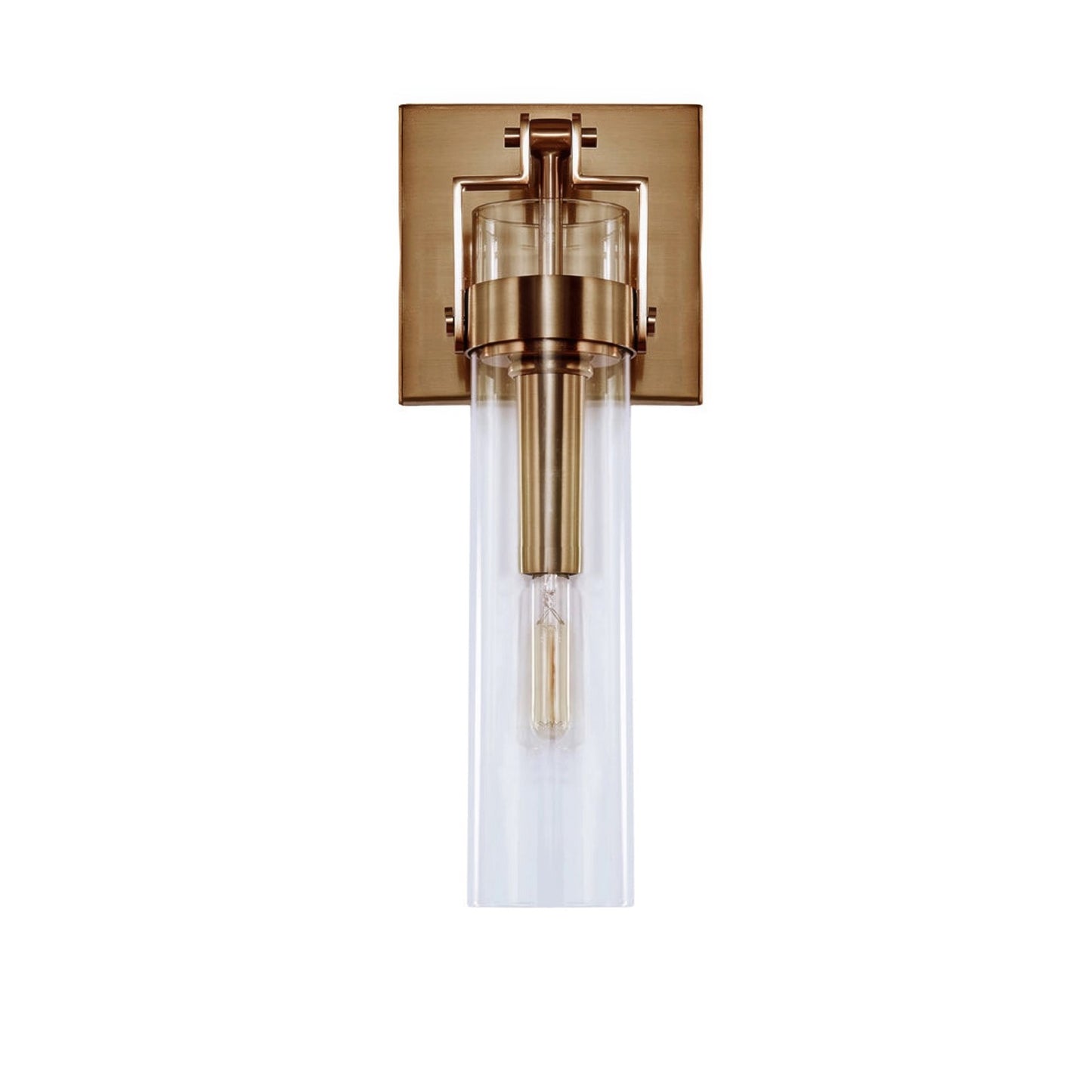Varaluz Foxwich 1 Light Wall Sconce, Brushed Brass/Clear
