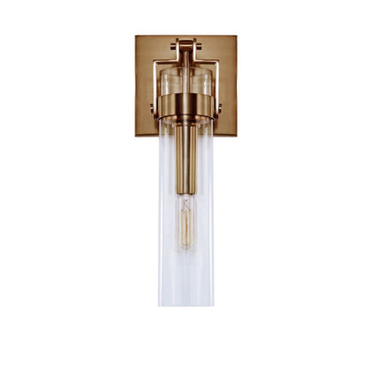 Varaluz Foxwich 1 Light Wall Sconce, Brushed Brass/Clear