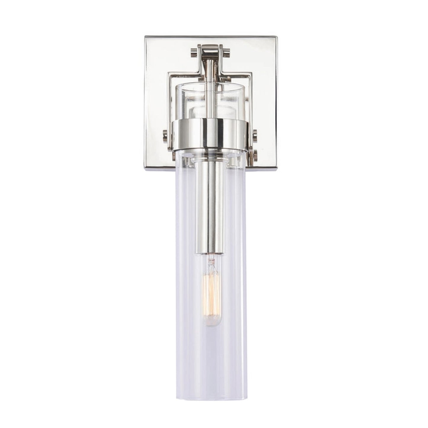 Varaluz Foxwich 1 Light Wall Sconce, Polished Nickel/Clear