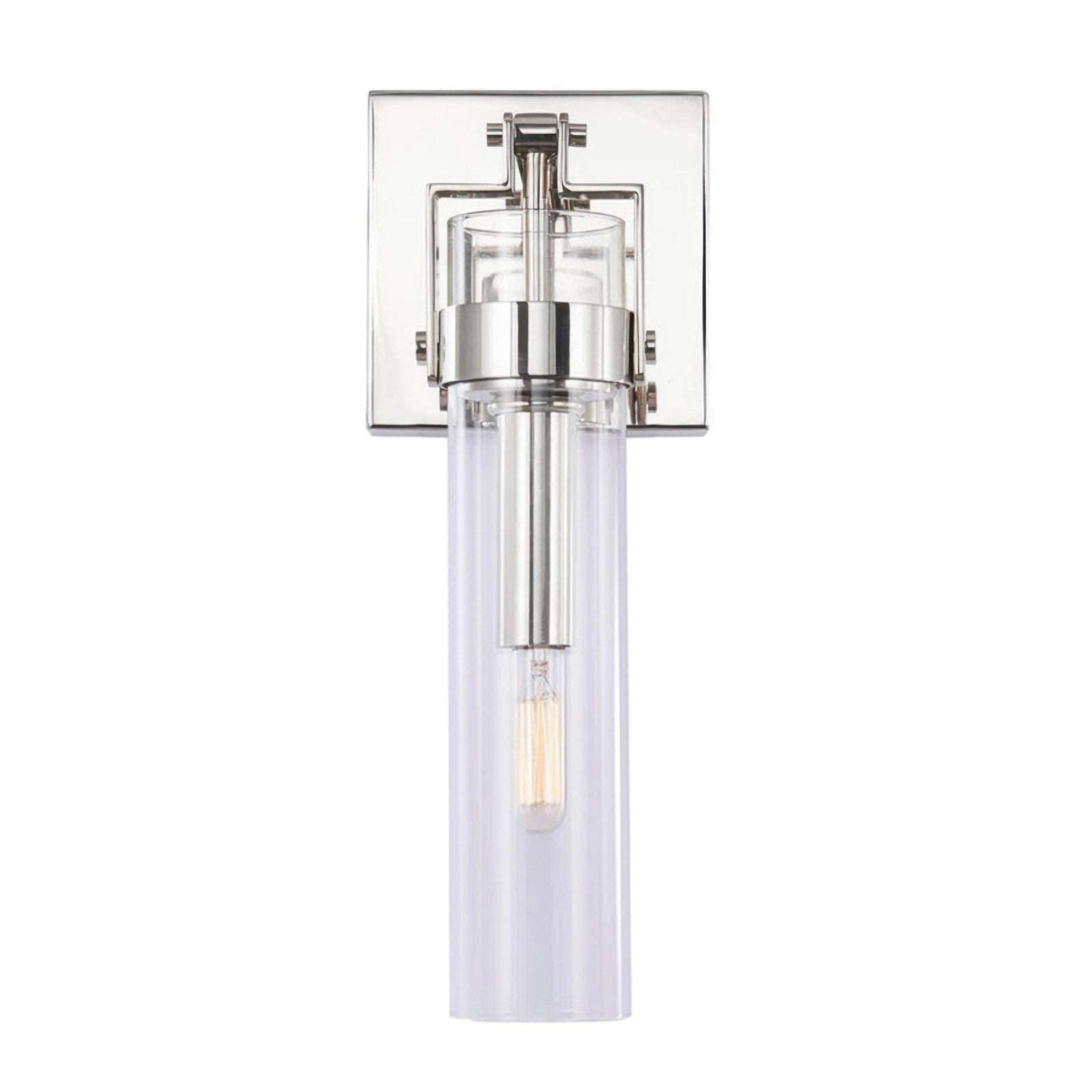 Varaluz Foxwich 1 Light Wall Sconce, Polished Nickel/Clear