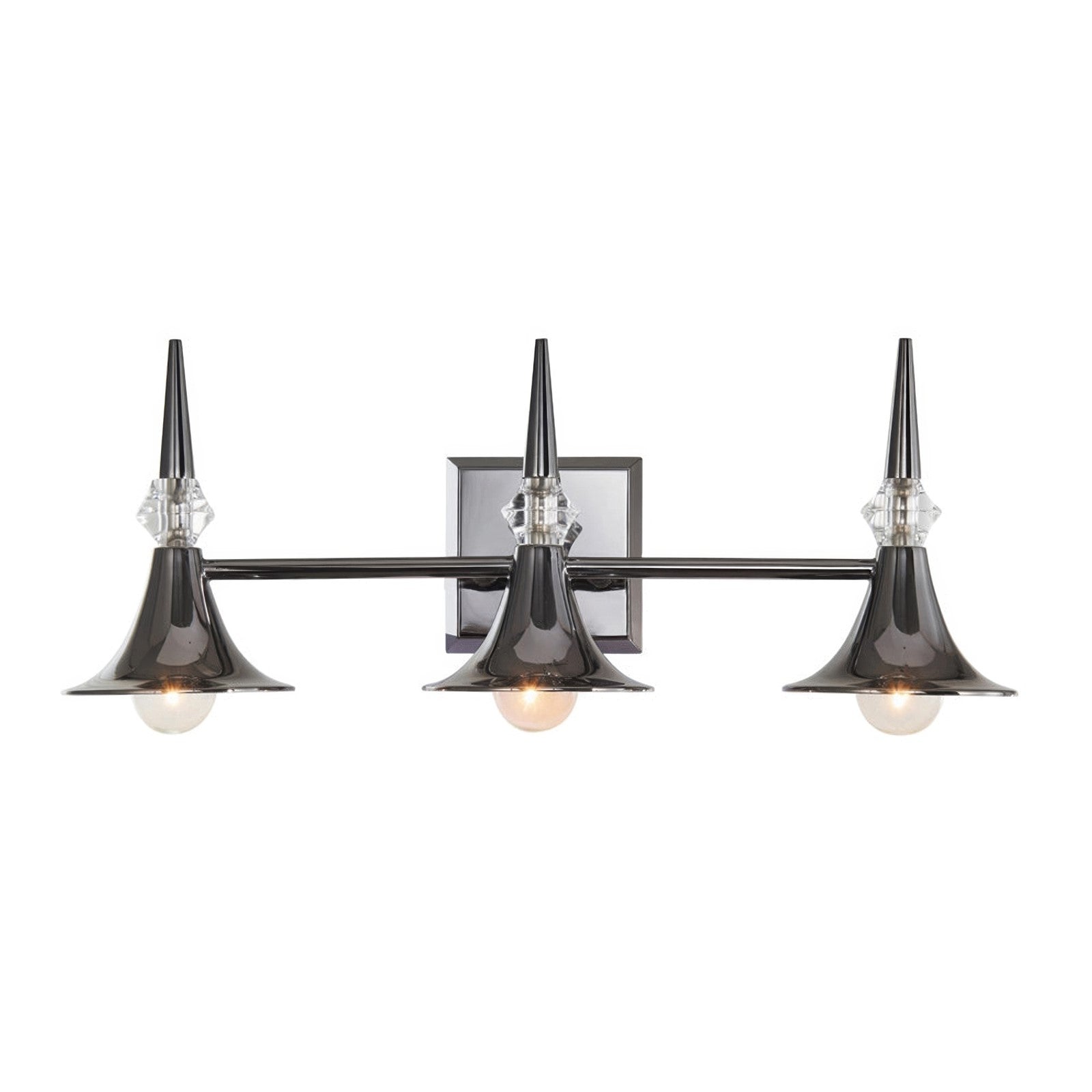 Varaluz Tromba 3 Light Bath Vanity, Black Chrome/Black Chrome