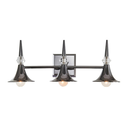 Varaluz Tromba 3 Light Bath Vanity, Black Chrome/Black Chrome