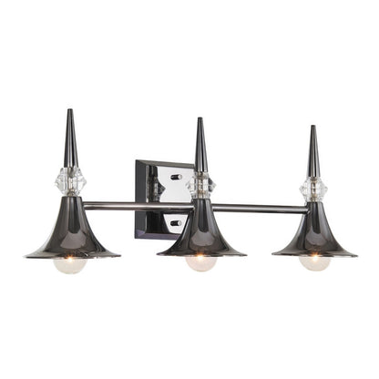 Varaluz Tromba 3 Light Bath Vanity, Black Chrome/Black Chrome