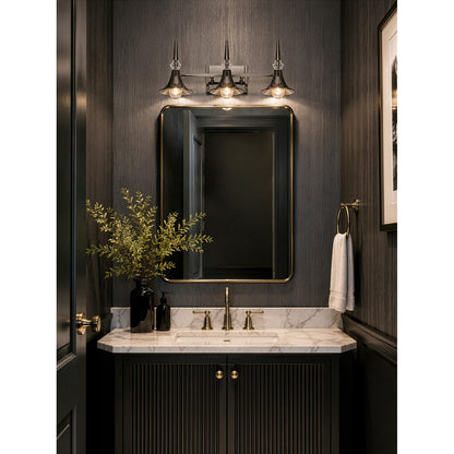 Varaluz Tromba 3 Light Bath Vanity, Black Chrome/Black Chrome
