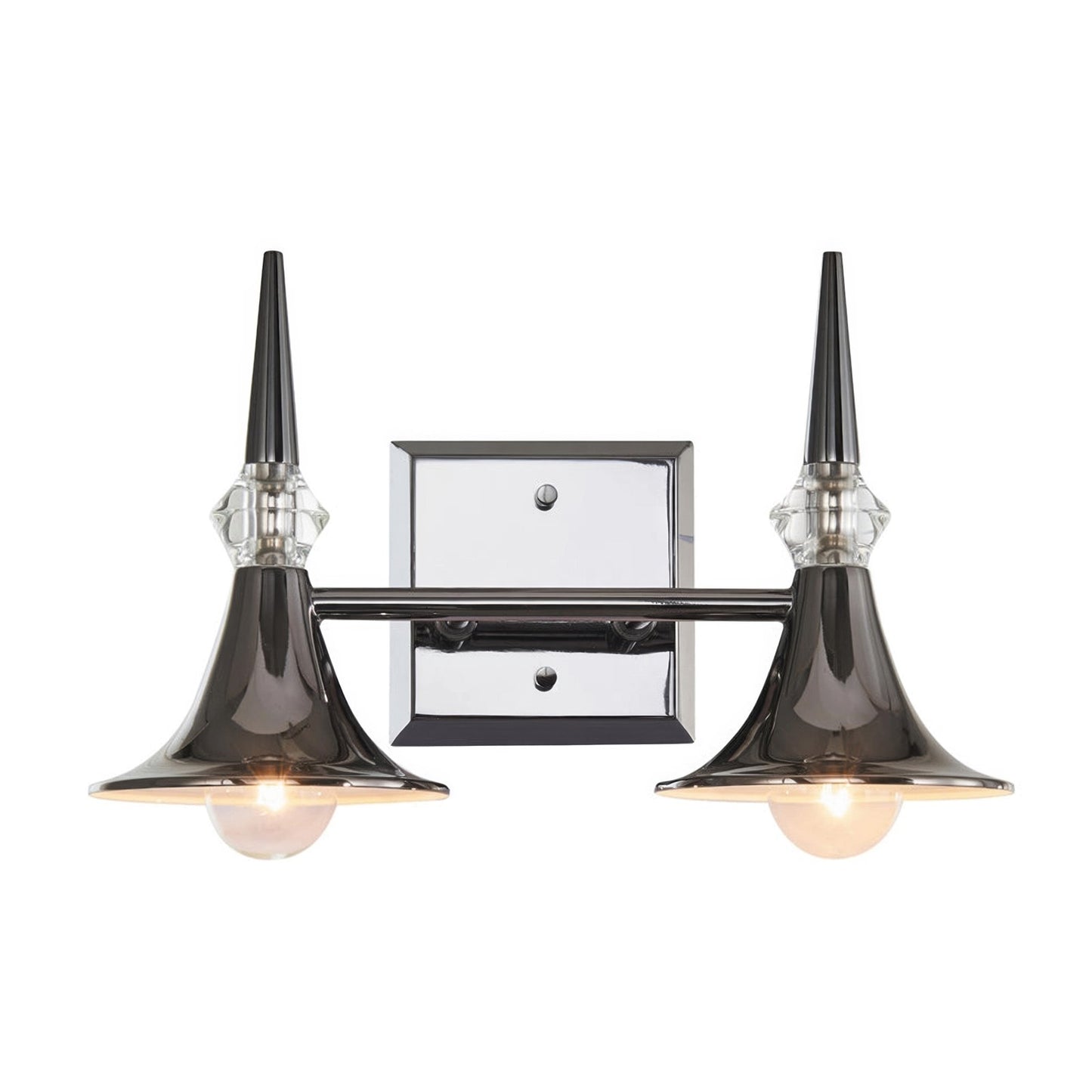 Varaluz Tromba 2 Light Bath Vanity, Black Chrome/Black Chrome