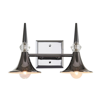 Varaluz Tromba 2 Light Bath Vanity, Black Chrome/Black Chrome
