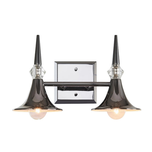 Varaluz Tromba 2 Light Bath Vanity, Black Chrome/Black Chrome