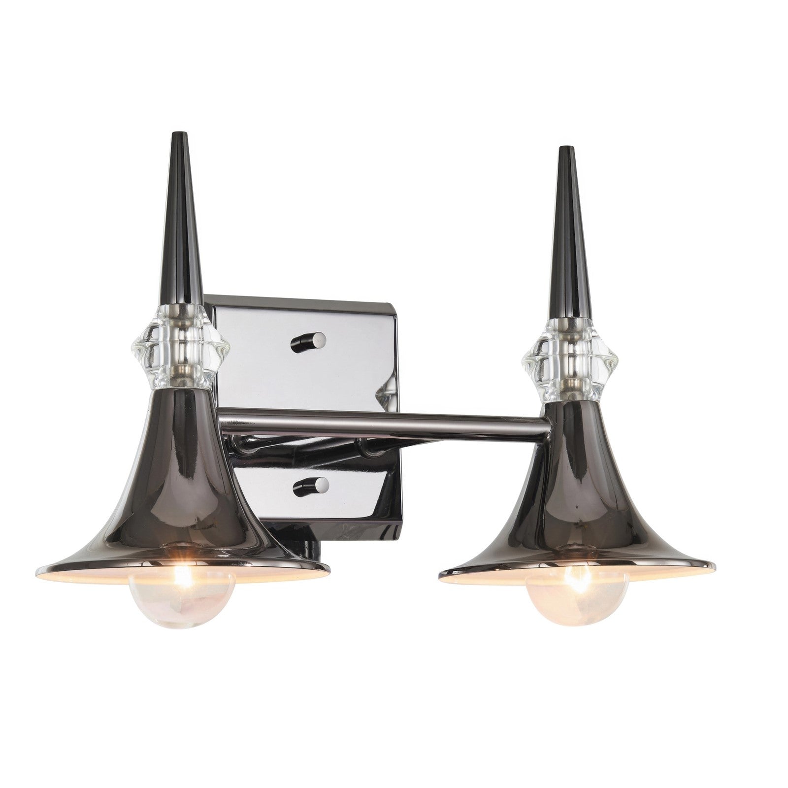 Varaluz Tromba 2 Light Bath Vanity, Black Chrome/Black Chrome