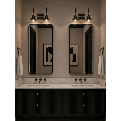 Varaluz Tromba 2 Light Bath Vanity, Black Chrome/Black Chrome