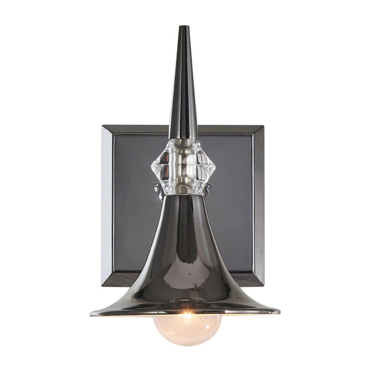 Varaluz Tromba 1 Light Wall Sconce, Black Chrome/Black Chrome