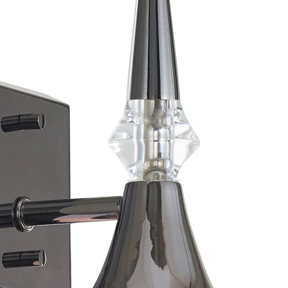 Varaluz Tromba 1 Light Wall Sconce, Black Chrome/Black Chrome