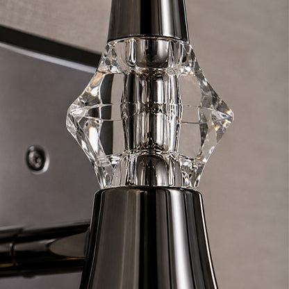 Varaluz Tromba 1 Light Wall Sconce, Black Chrome/Black Chrome