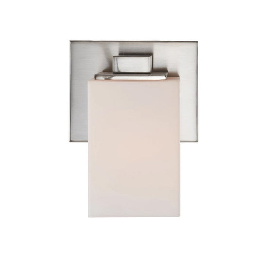 Varaluz Capri 1 Light Wall Sconce, Brushed Nickel/White