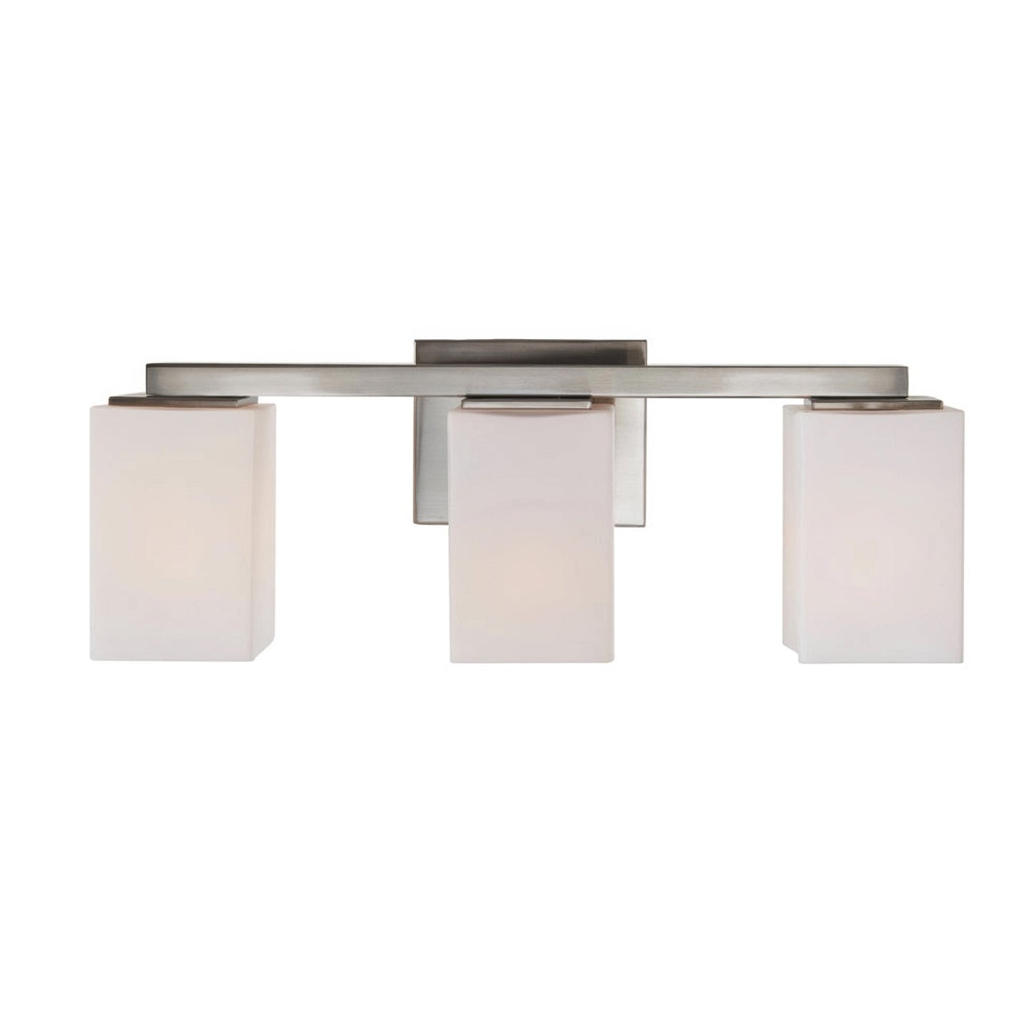 Varaluz Capri 3 Light Bath Vanity, Brushed Nickel/White