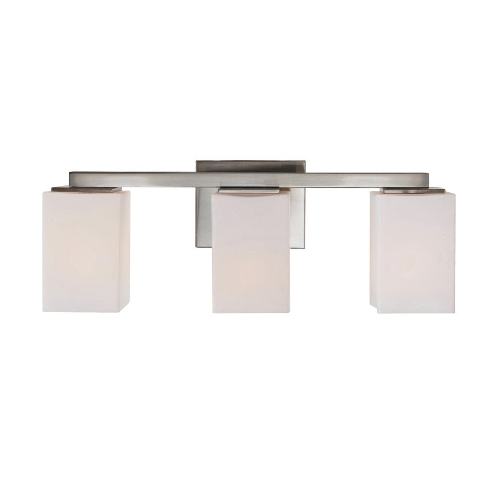 Varaluz Capri 3 Light Bath Vanity, Brushed Nickel/White